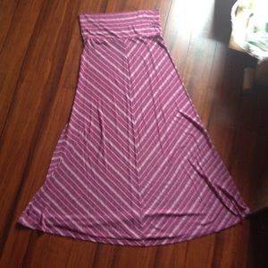 Pink/Raspberry Chevron Maxi Skirt